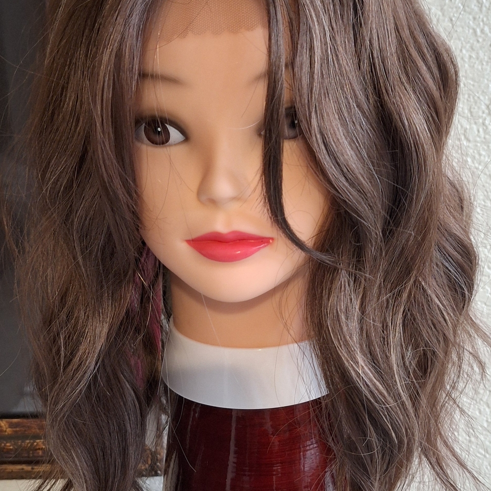 Elegant Brown Wavy Hair Wig ( Topper)